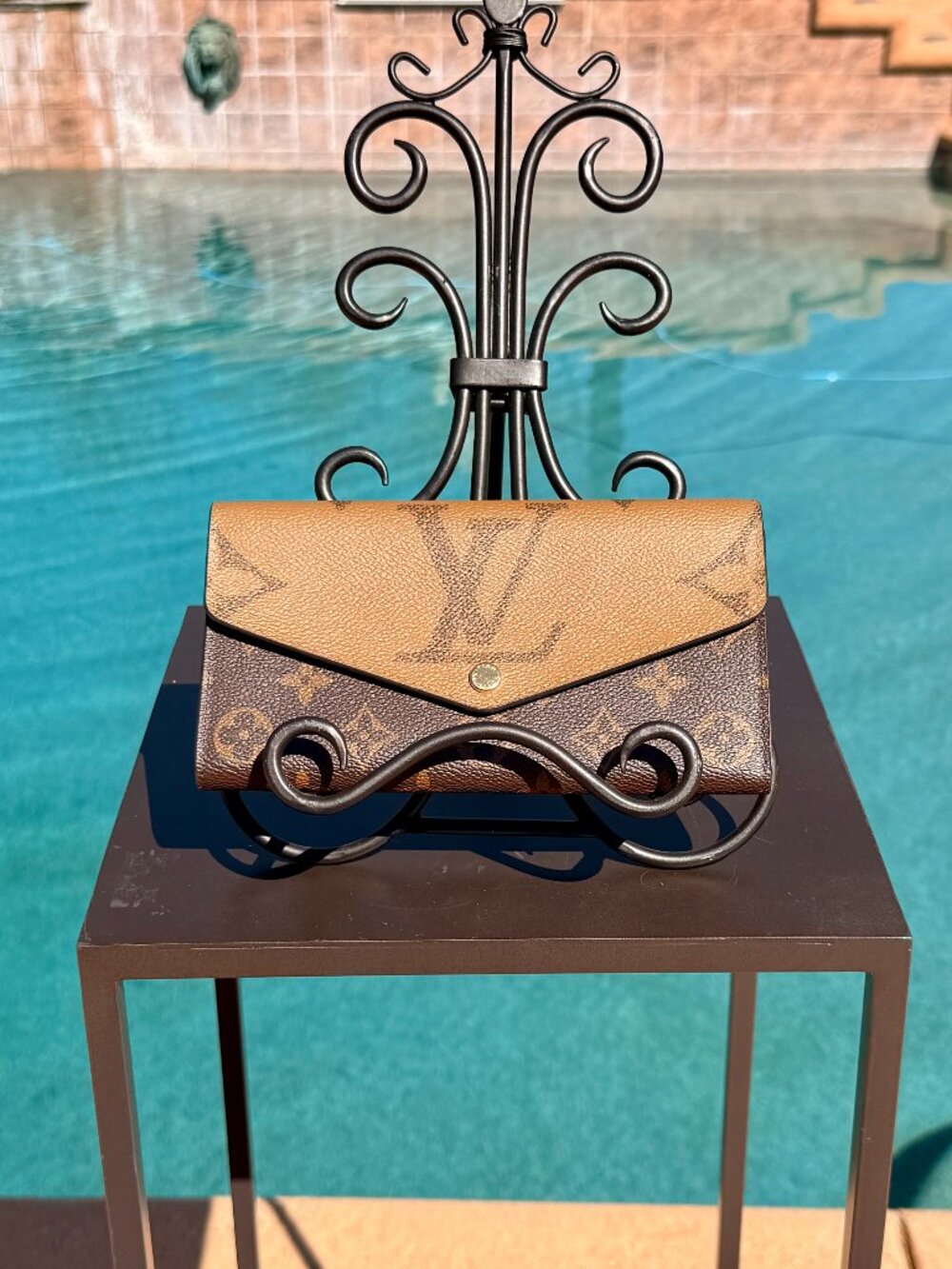 Louis Vuitton Monogram and Monogram Reverse Giant Canvas Sarah Wallet